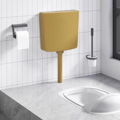 VidaXL Toiletstortbak met watertoevoer onderin 3/6 l currygeel