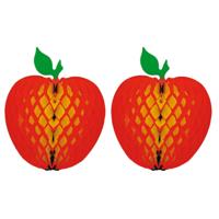 Hangdecoratie fruit thema appel - 3x stuks - 20 cm - Decoraties/versieringen - papier - gezondheid