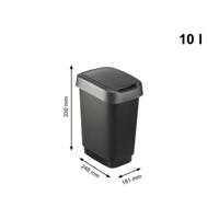 Rotho twist afvalbak 10l dark silver