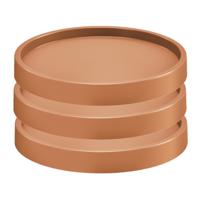 Prosperplast Plantenonderzetter - 3x stuks - rond - 45 cm - terracotta