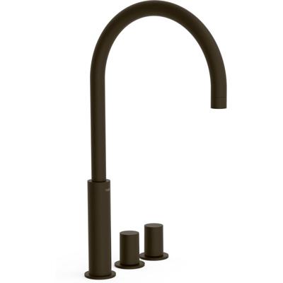 Wastafelkraan Tres Study | Opbouw | Draaibare uitloop | Mengkraan | Hoog model | 2-knops | Rond | Zwart brons