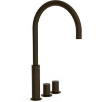 Wastafelkraan Tres Study | Opbouw | Draaibare uitloop | Mengkraan | Hoog model | 2-knops | Rond | Zwart brons