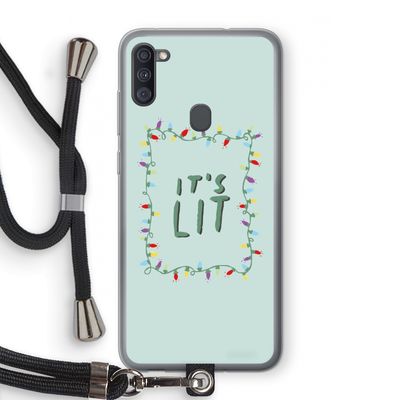 It's Lit: Samsung Galaxy A11 Transparant Hoesje met koord