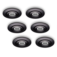 LED-inbouwspot Piccolo 1W set 6 stuks zwart