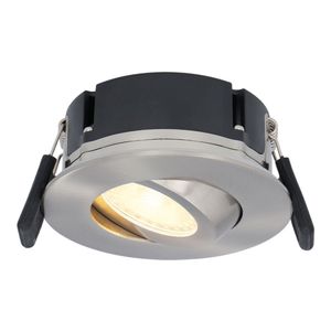 Hoftronic Napels LED inbouwspot extra plat - 8W 570lm - 2700K warm wit - Dimbaar - Rond - 360° Kantelbaar - IP65 waterdicht - RVS