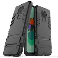 Schokbestendige PC + TPU case met houder voor Huawei Nova 5i Pro (zwart)