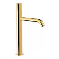 Wastafelkraan Tres Study | Opbouw | Mengkraan | Hoog model | 1-knop | Rond | 24k Goud glans - thumbnail