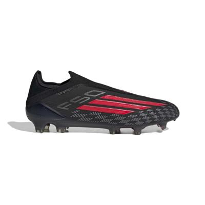 adidas F50 Elite Veterloze Gras Voetbalschoenen (FG) Zwart Rood Donkergrijs