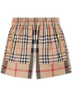 Burberry Kids short en coton à design patchwork - Tons neutres - thumbnail