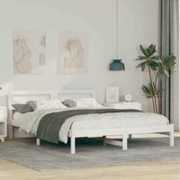 Bedframe Wit 140 x 200 cm Massief grenenhout