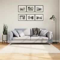 VidaXL Vloerkleed pamplona shaggy hoogpolig modern 160x160 cm crème