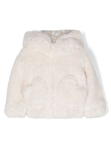 Monnalisa manteau texturé à capuche - Blanc