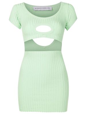 Gloria Coelho robe courte à découpes - Vert