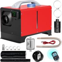 VEVOR Luchtverwarmers Auto Diesel 12V 8KW Standkachel Diesel Rood Aluminium Behuizing Diesel Verwarming Afstandsbediening en LCD-Scherm voor Cabine