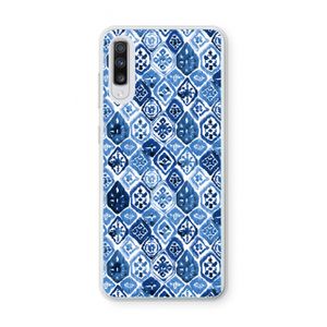 Blauw motief: Samsung Galaxy A70 Transparant Hoesje