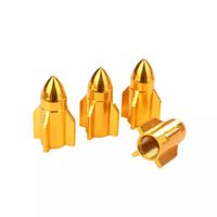 TT-products ventieldoppen Gold Rockets aluminium 4 stuks Goud - thumbnail