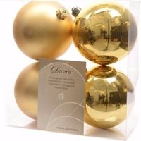 Ambiance Christmas kerstboom decoratie kerstballen 10 cm goud 4 stuks - Kerstbal - thumbnail