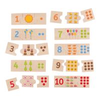 Bigjigs houten legpuzzel cijfer tegels, 30st.