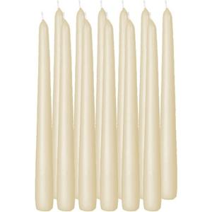 Dinerkaarsen/kandelaarkaarsen Cello - 12x stuks - creme wit - Gotisch - 25 cm