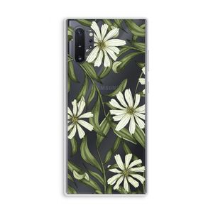 Wit bloemenpatroon: Samsung Galaxy Note 10 Plus Transparant Hoesje