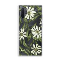 Wit bloemenpatroon: Samsung Galaxy Note 10 Plus Transparant Hoesje