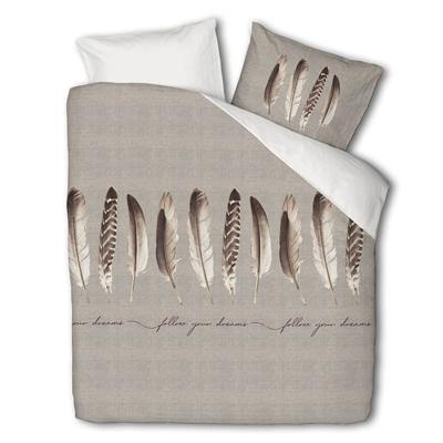 Dekbedovertrek Endless Feathers Beige Veren 200x200 Cm Luna Bedding - Dekbed-Discounter.nl