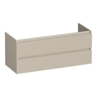 Brauer Joy Wavy - Onderkast - 120 cm - met 2 Softclose Lades Greeploos en 2 Sifon Uitsparingen - Mat Beige