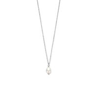 Ketting zilver-zoetwaterparel wit 1,1 mm 45 cm