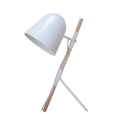 Artdelight Landelijke tafellampSensa Tripod wit met hout - TL 1946 WI