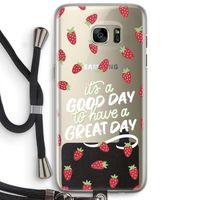 Don't forget to have a great day: Samsung Galaxy S7 Edge Transparant Hoesje met koord