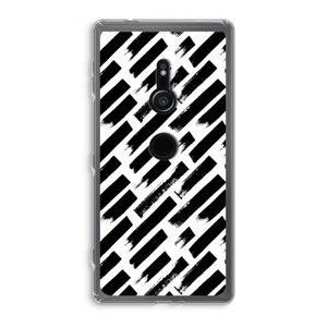Zwarte vegen: Sony Xperia XZ2 Transparant Hoesje