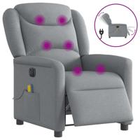 Massagestoel elektrisch verstelbaar stof lichtgrijs