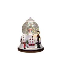 Lantaarn sneeuwpop 21x15 cm wit - Annas collection