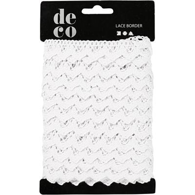 Creativ Company Kanten lint, b: 19 mm, wit, 10 m/ 1 rol