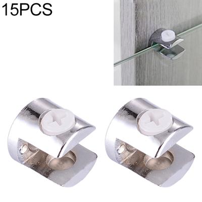 15 stuks zink legering Bright vaste beugel aansluiting 10mm cilindrische glazen Bevestigingsklem