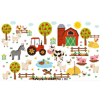 Designed4Kids wandvullend behang kinderkamer op de boerderij-420 x 260 cm