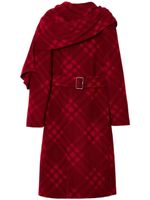 Burberry manteau drapé à carreaux - Rouge - thumbnail