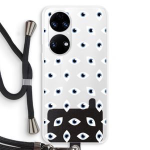 Eyes pattern: Huawei P50 Transparant Hoesje met koord