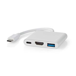 Nedis USB Multi-Port Adapter | USB 3.2 Gen 1 | USB-C Male | HDMI Output / USB-A Female / USB-C Female | 5 Gbps | 0.10 m | Rond | Vernikkeld | PVC |