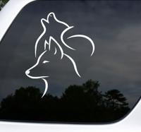 Autosticker wolf lijntekening