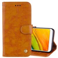Voor Xiaomi Redmi 5 olie Wax textuur horizontale Flip lederen draagtas met houder & kaartsleuven & portemonnee (bruin)