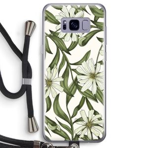 Wit bloemenpatroon: Samsung Galaxy S8 Transparant Hoesje met koord