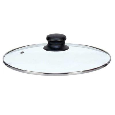 Universele pannendeksel voor pannen van 22,5 cm - glas - stoomgaatje - D22.5 x H6 cm