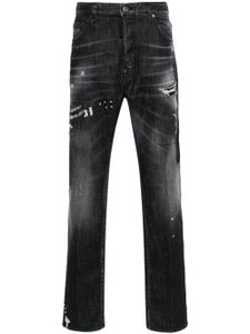 DSQUARED2 jean à effet usé droit - Noir