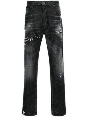 DSQUARED2 jean à effet usé droit - Noir