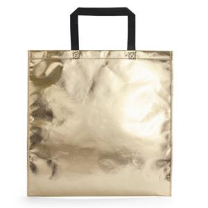 Draagtas/schoudertas in opvallende metallic goud kleur - 45 x 44 x cm - kunststof