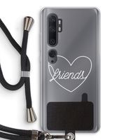 Friends heart pastel: Xiaomi Mi Note 10 Pro Transparant Hoesje met koord