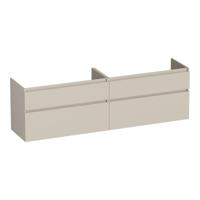 Brauer Delight - Onderkast - 160 cm - met 4 Softclose Lades Greeploos en 2 Sifon Uitsparingen - Mat Beige