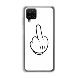 Middle finger white: Samsung Galaxy A12 Transparant Hoesje