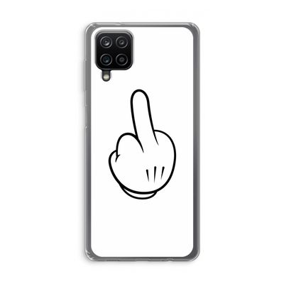 Middle finger white: Samsung Galaxy A12 Transparant Hoesje